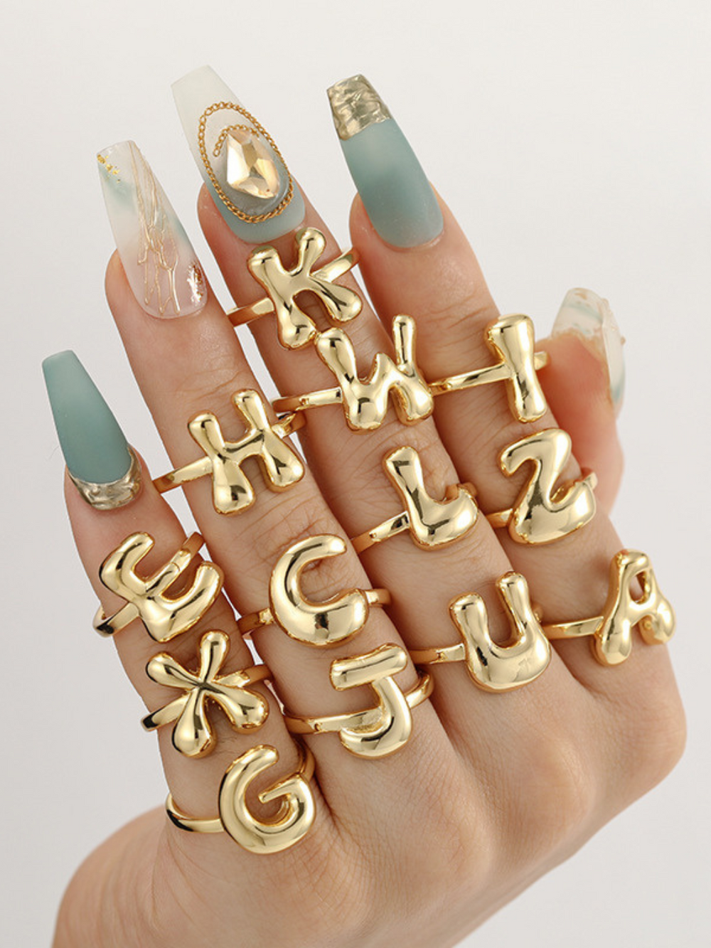 Molten Letter Adjustable Ring