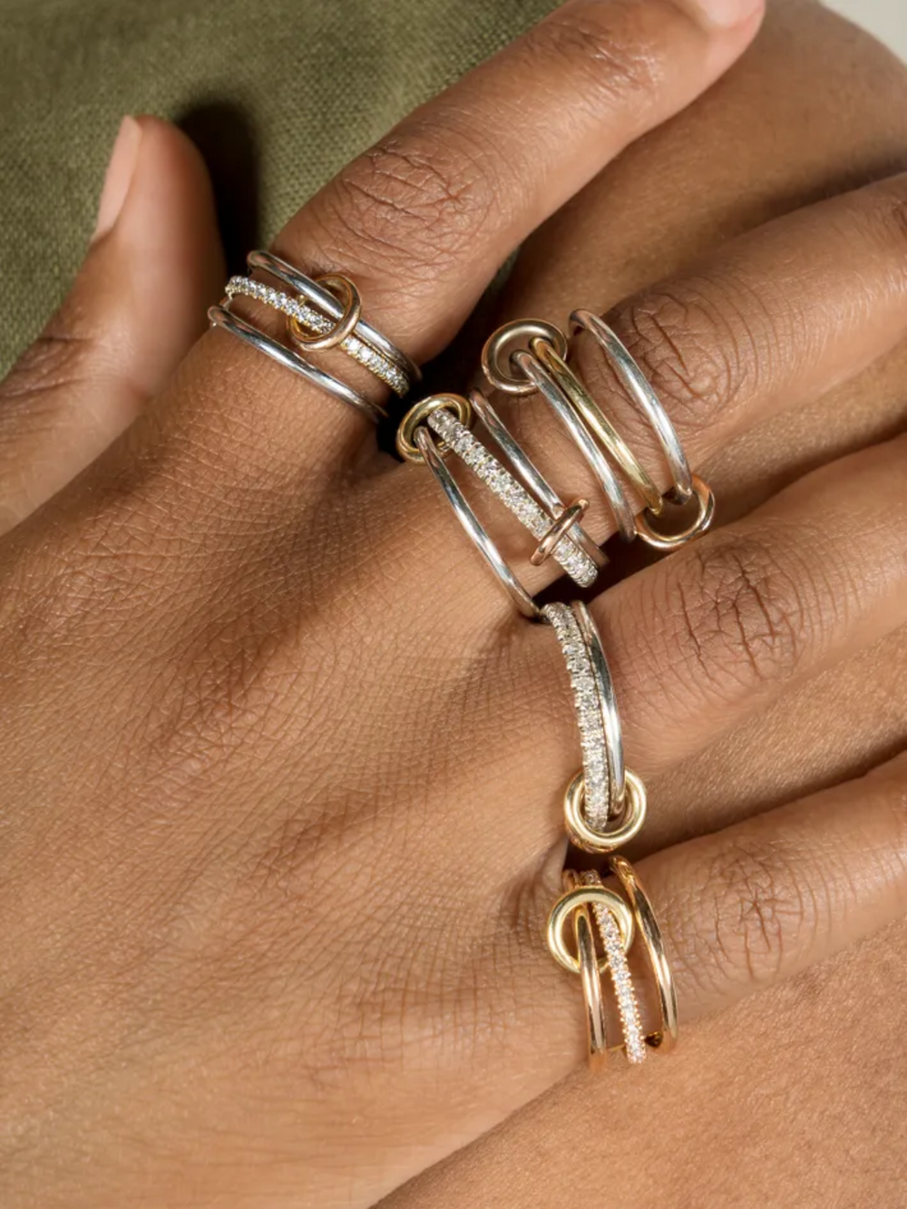 Trio Linked Stacking Rings