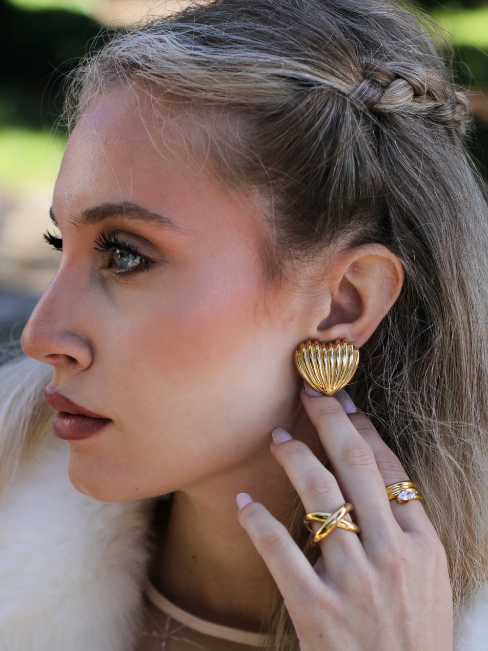 Golden Shell Studs