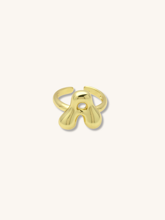 Molten Letter Adjustable Ring