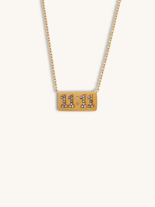 11:11 Pave Bar Necklace