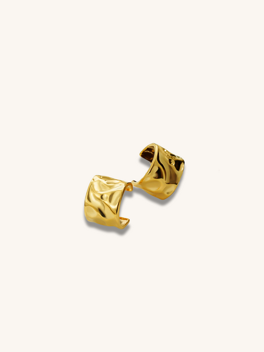 Wavy Gold Huggies