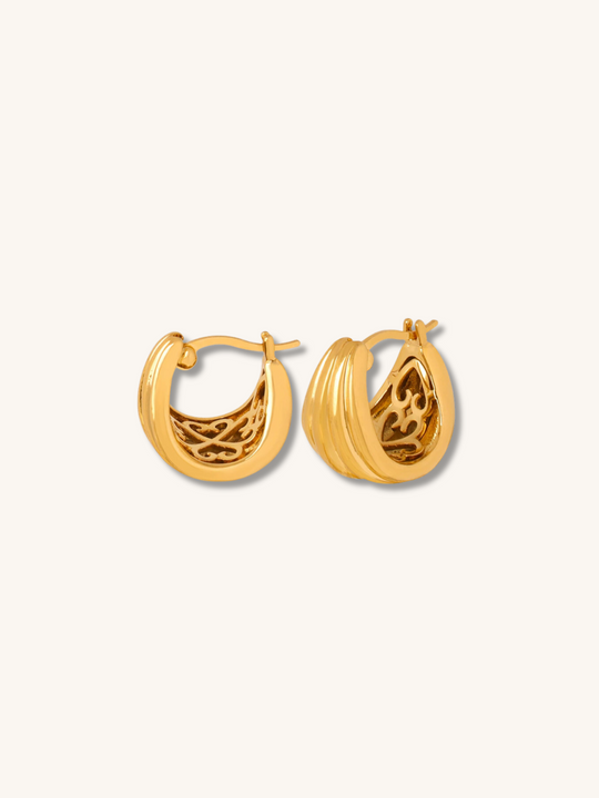 Golden Filigree Huggies